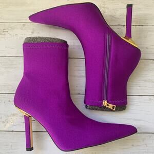NWB‎ Good American High Kickstand Ankle Booties in Purple Neoprene GA118SN-X